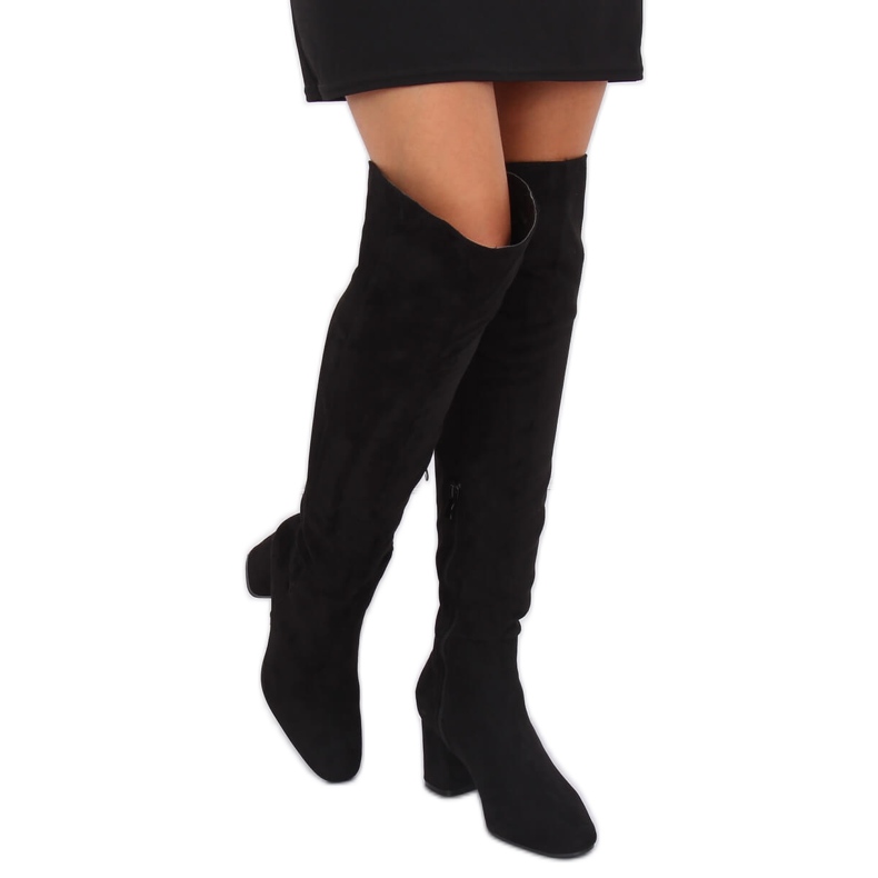 Stivali neri con tacco alto YQ215 Nero 1