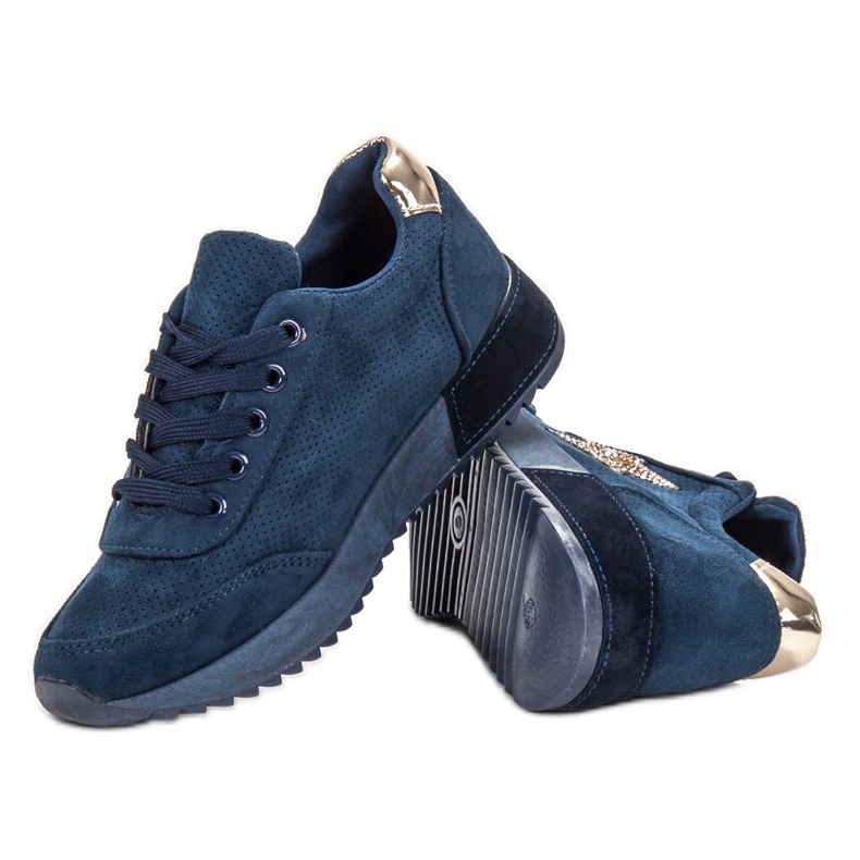SHELOVET Sneakers in camoscio blu navy 1