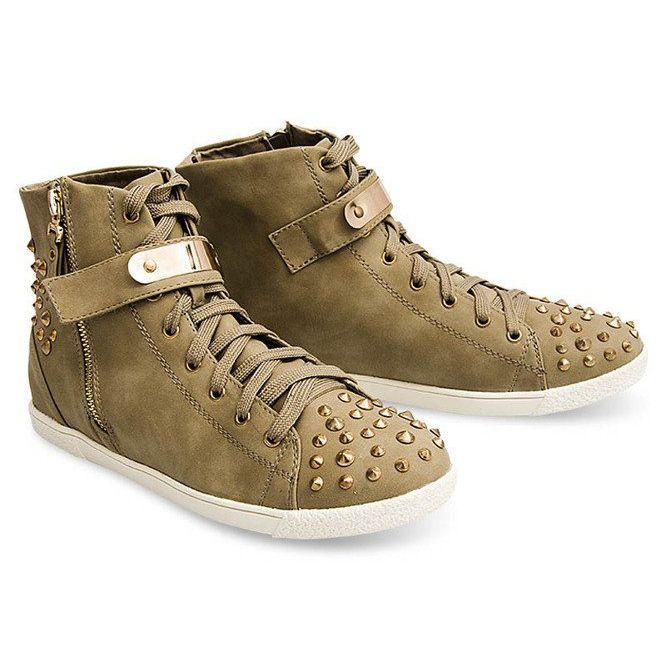 Sneakers Alte Con Borchie G911 Khaki verde 2