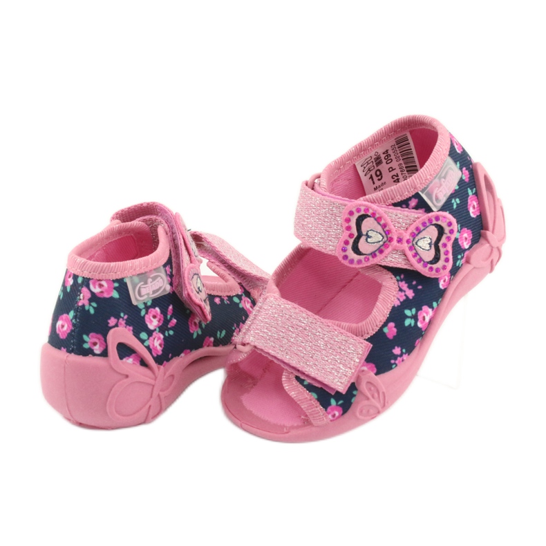 Scarpe per bambini gialle Befado 242P094 blu navy rosa 3