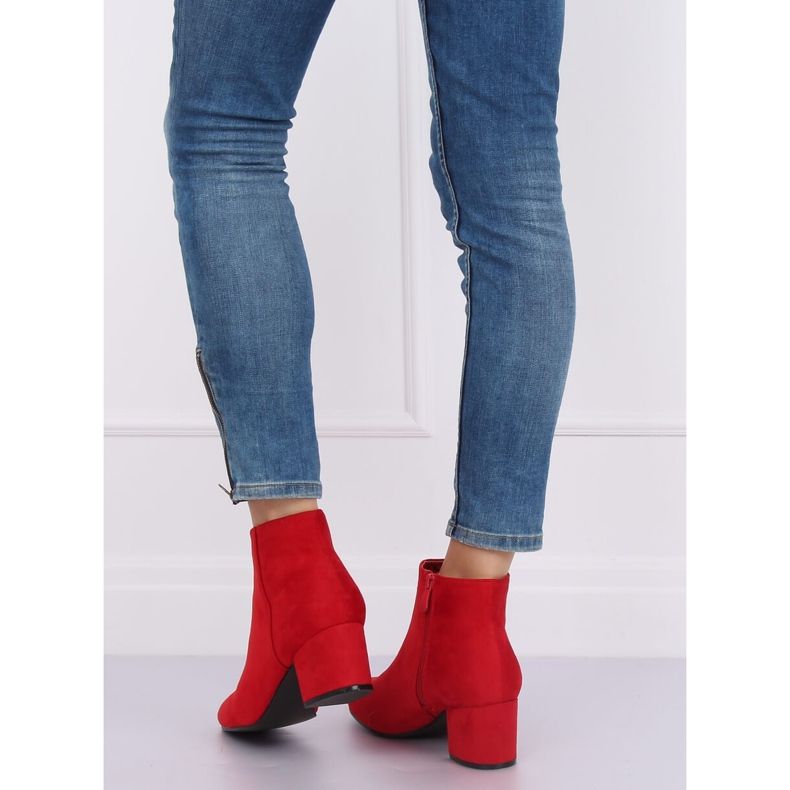 Stivali rossi con tacco basso YQ216P Rosso 2