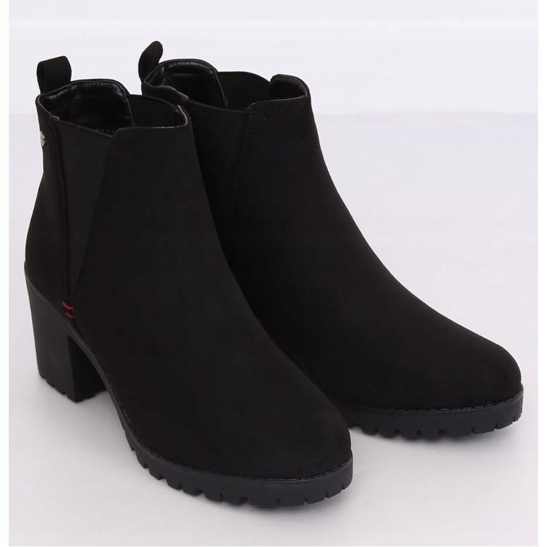 Stivali neri con tacco largo W373 Black nero 1