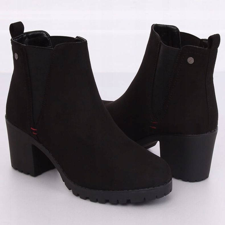 Stivali neri con tacco largo W373 Black nero 2