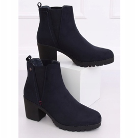 Stivali blu navy con tacco largo W373 Blue 1