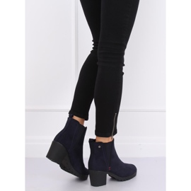 Stivali blu navy con tacco largo W373 Blue 2