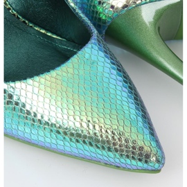 Décolleté con tacco a spillo olografico blu e verde NF-52 Blue 2