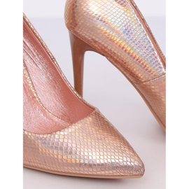 Décolleté con tacco a spillo champagne olografico NF-52 Champagne rosa 2