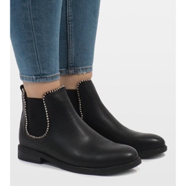 Stivali neri isolati con fascia elastica 1003-PA nero 1