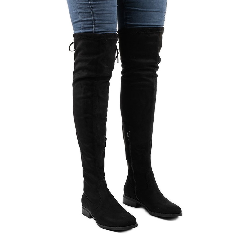 Stivali da donna in camoscio 8926 nero 1