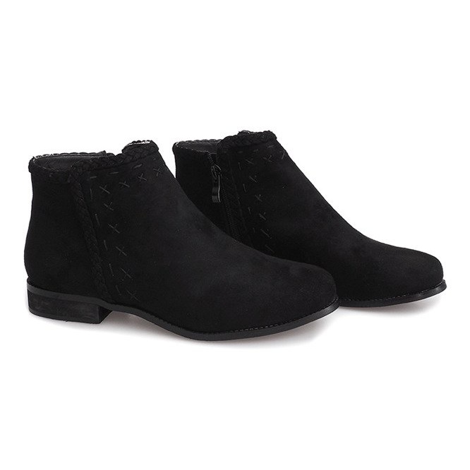Stivaletti in pelle scamosciata Jodhpur 100-602 Nero 1