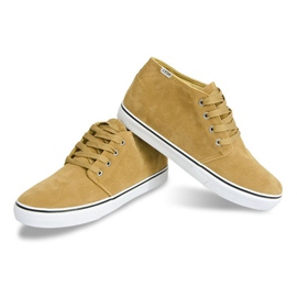Sneakers alte Y009 in pelle scamosciata color cammello marrone 1