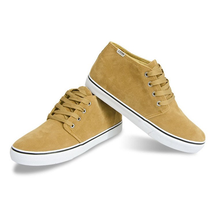 Sneakers alte Y009 in pelle scamosciata color cammello marrone 1