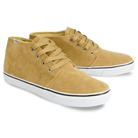 Sneakers alte Y009 in pelle scamosciata color cammello marrone 2