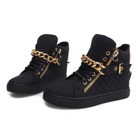 Sneakers alte trapuntate R-35 nere nero 1
