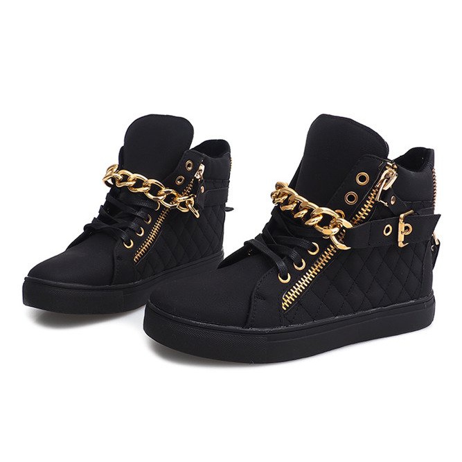 Sneakers alte trapuntate R-35 nere nero 1