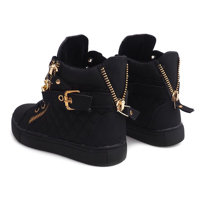 Sneakers alte trapuntate R-35 nere nero 2
