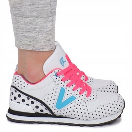 Sneakers sportive B1573-4 Bianco bianca nero multicolore 1