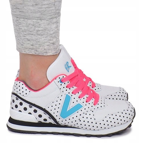 Sneakers sportive B1573-4 Bianco bianca nero multicolore 1