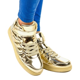 Sneakers laccate dorate XW7082 d'oro 1