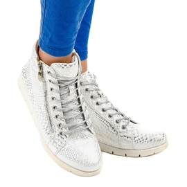 Stivali stringati argento con cerniera 1557-38A grigio 1