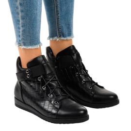Sneakers nere con cerniera X1598-1 nero 1
