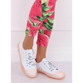 Sneakers da donna bianche e rosa B111-2 WHITE/ROSA bianca 1
