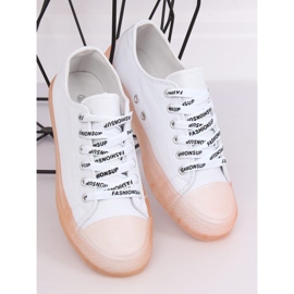 Sneakers da donna bianche e rosa B111-2 WHITE/ROSA bianca 2