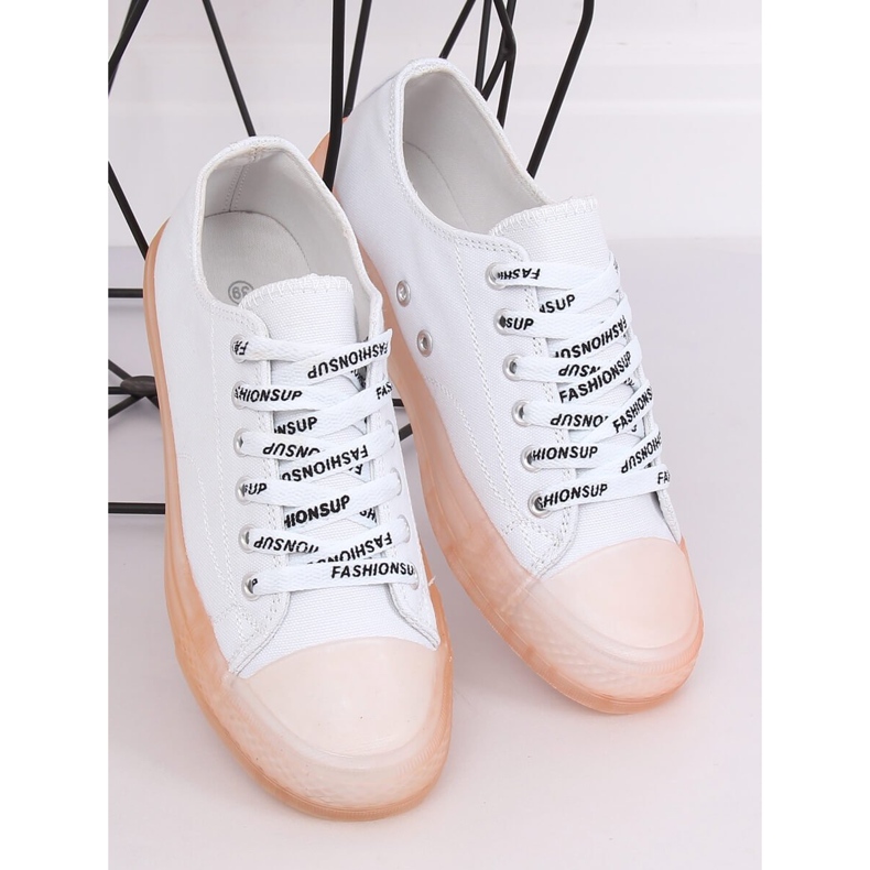 Sneakers da donna bianche e rosa B111-2 WHITE/ROSA bianco 2