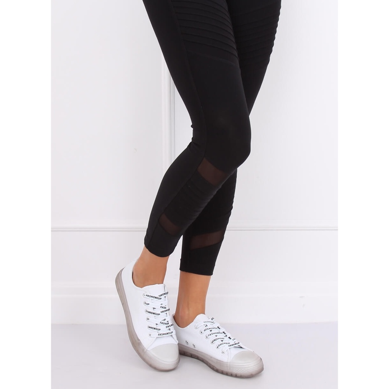 Sneakers da donna bianche e grigie B111-2 WHITE/GREY bianca 1