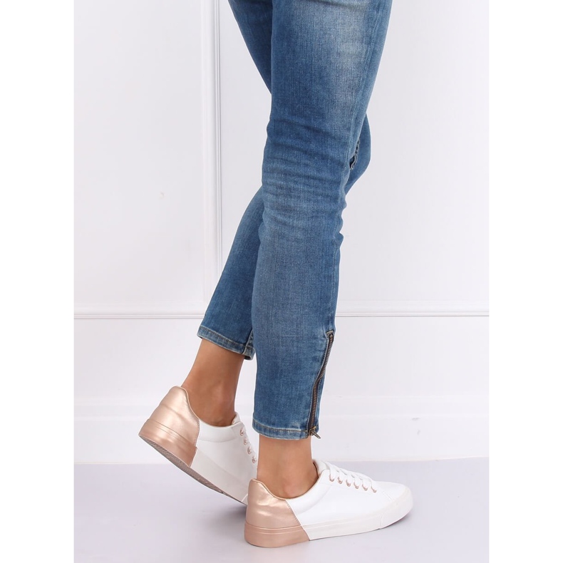 Sneakers donna bianche e champagne A88-29 W-CHAMPAGNE bianca multicolore 1