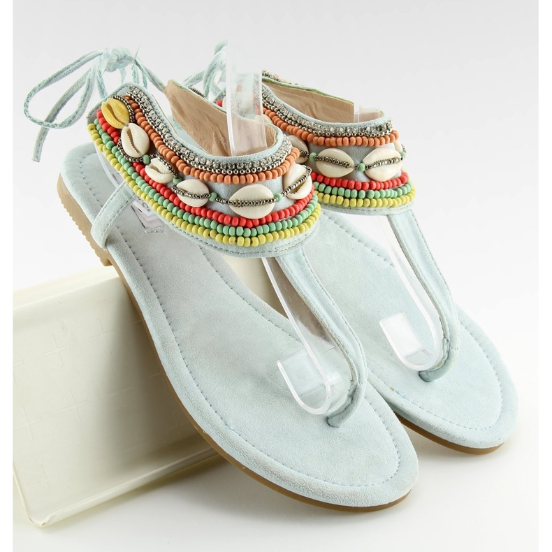 Sandali Blu con perline 8241 L.BLUE II-GAT multicolore 1
