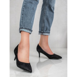 Ideal Shoes Comode pompe su uno spillo nero 2