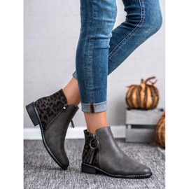 Filippo Stivali alla moda con cerniera grigio 1