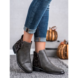 Filippo Stivali alla moda con cerniera grigio 2