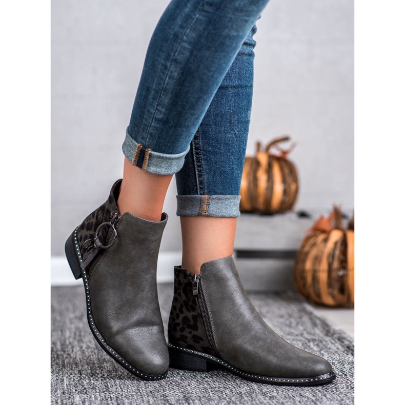 Filippo Stivali alla moda con cerniera grigio 2