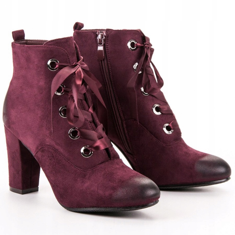 Vinceza Stivali in camoscio bordeaux rosso 1