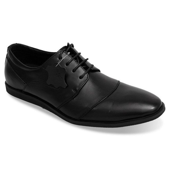 Scarpe stringate in pelle LJ41 Nero 1