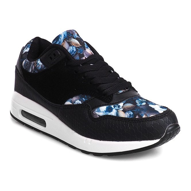 Scarpe Sneakers Flowers R-50 Nero 2