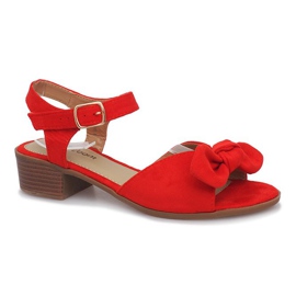 Sandali rossi Noemia con tacco alto rosso 1