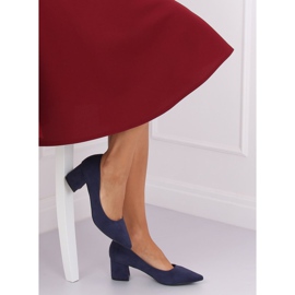 Décolleté con tacco largo blu navy KJ-10 D.BLUE 1