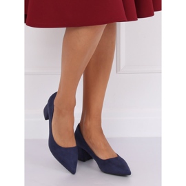 Décolleté con tacco largo blu navy KJ-10 D.BLUE 2