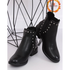 Stivaletti Chelsea neri con borchie nere HQ927 Black nero 1