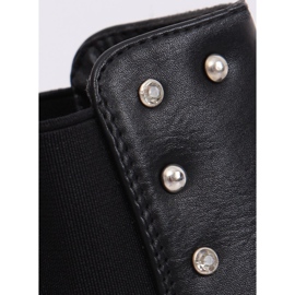 Stivaletti Chelsea neri con borchie nere HQ927 Black nero 2