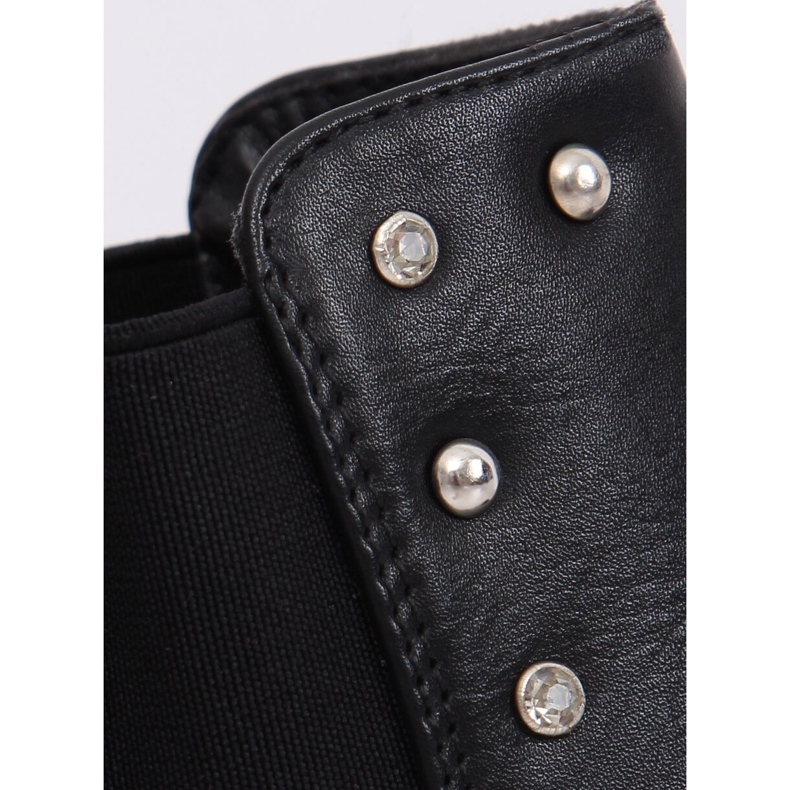 Stivaletti Chelsea neri con borchie nere HQ927 Black nero 2