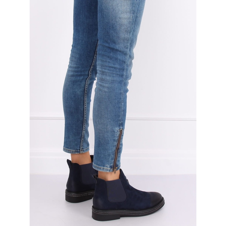 Stivaletti Chelsea blu navy da donna WY-2842 Blu 1