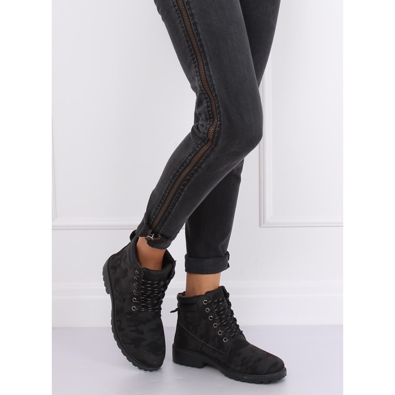 Stivali in legno per donna camo W-3033 Blackcamuflage nero 1