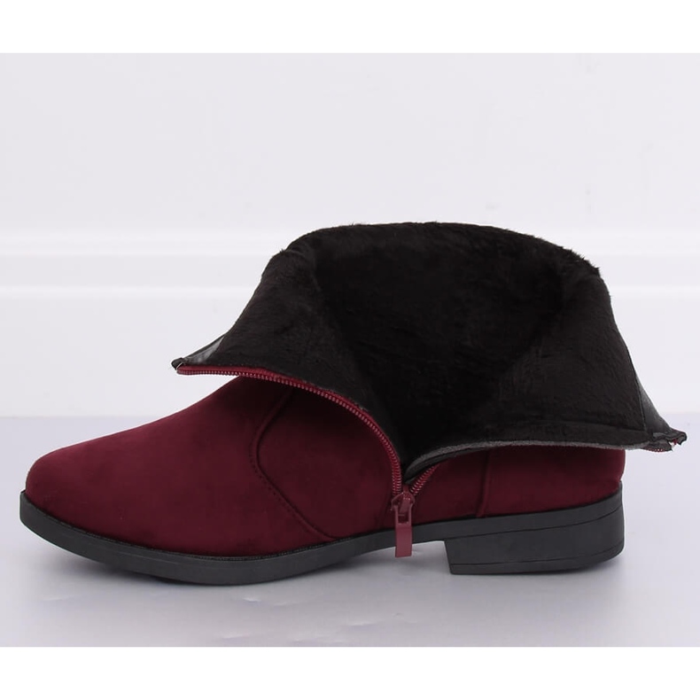 Stivali scamosciati da donna bordeaux MP-53 Red rosso 2