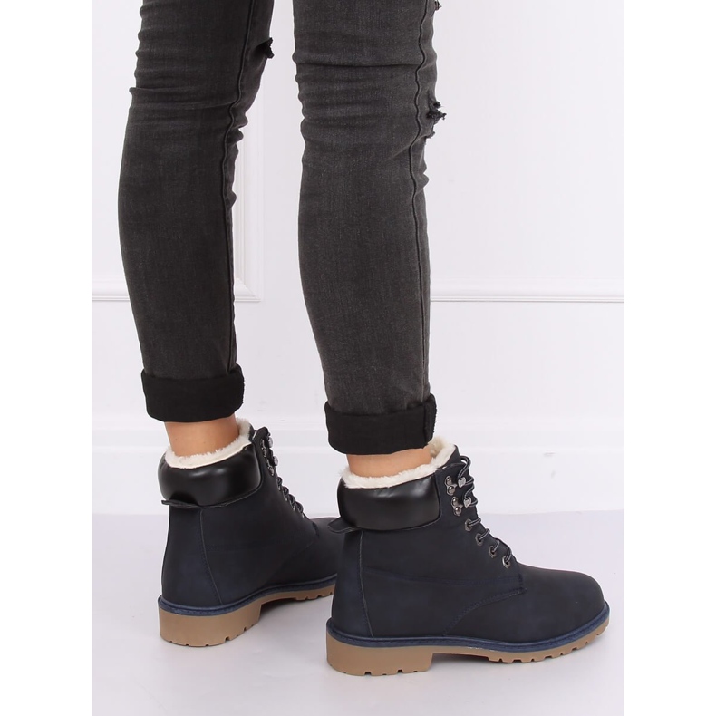 Stivali da donna in legno coibentato blu navy 1121-PA DK.BLUE 1