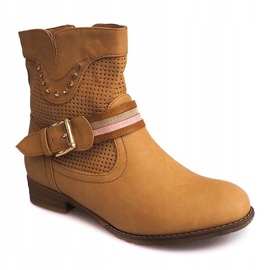 Stivaletti traforati Cowboy HC230 Camel marrone 1