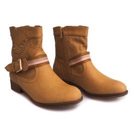 Stivaletti traforati Cowboy HC230 Camel marrone 2
